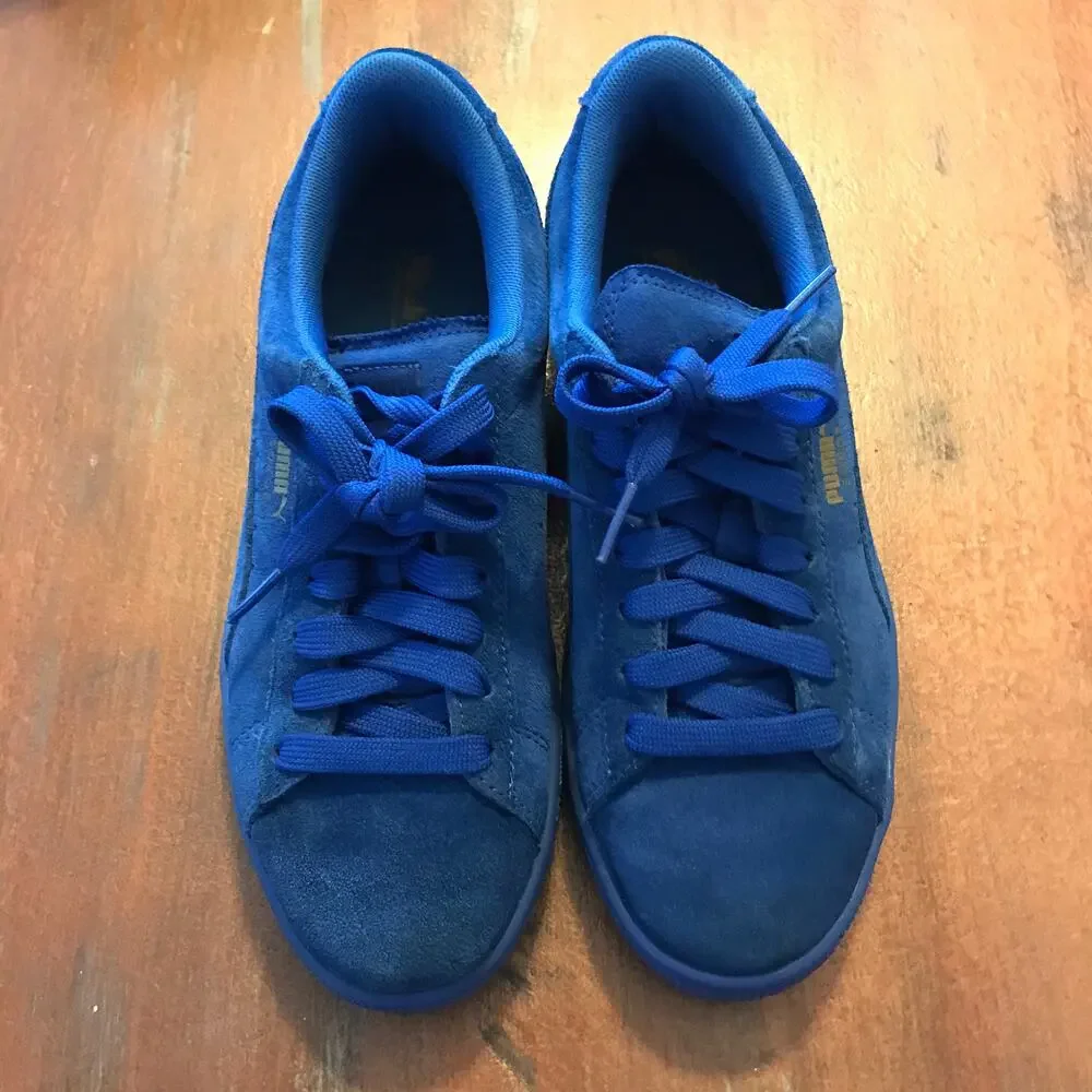 Puma Leather Suede Junior Sneakers True Blue Size 6C